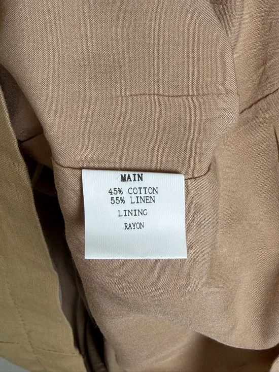 Petal + Pup Women’s Linen Blend Cutout Dress Beige White Tie Back Coastal Sz XS - Picture 13 of 13